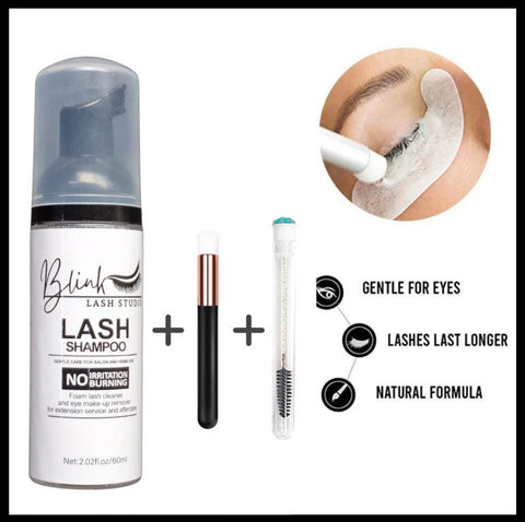 BLINK 60ML Foaming Cleansing Eyelash Shampoo with brush and spoolie Nourishing Formula