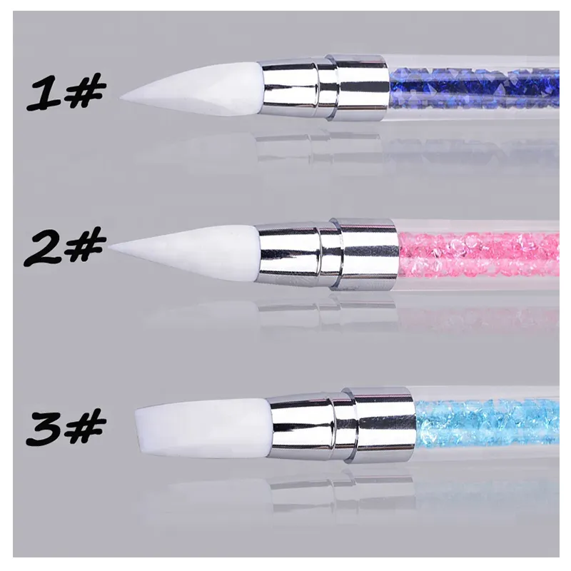 Rhinestone Handled Double Ended Silicone & Acrylic Pen for Stunning Designs & Carvings