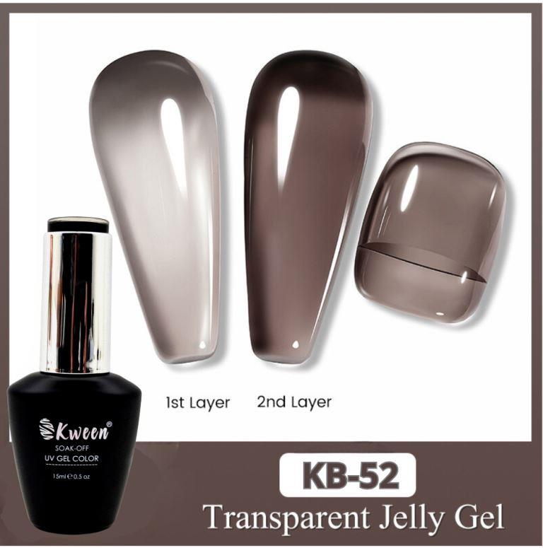 Kween Translucent Color Gel Polish Jelly Nails UV Gel Varnish Soak Off UV LED Semi Permanent Nail Art Gel Polish for manicure