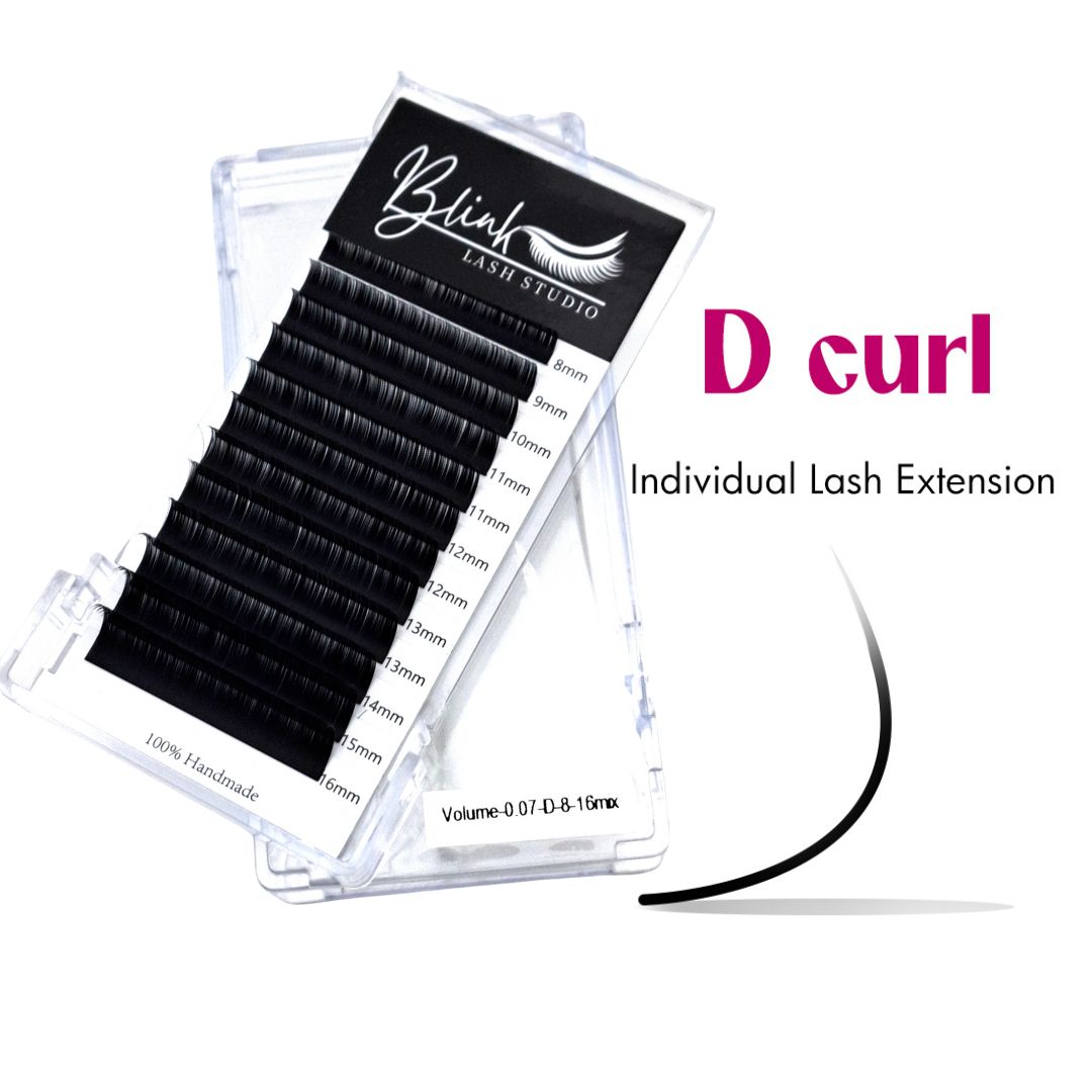 BLINK Lash Extension 0.07 Volume Eyelash Extensions D Curl Lash Extensions Individual Lash Extensions Mixed Length 8-15mm Professional Salon Use