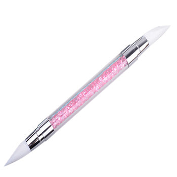 Rhinestone Handled Double Ended Silicone & Acrylic Pen for Stunning Designs & Carvings