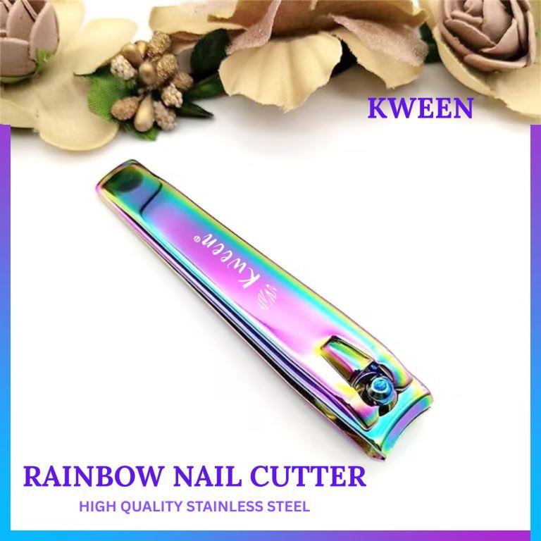 KWEEN Nail Clipper Stainless Steel Rainbow ,Finger Nails Trimmers Nail Cutter Manicure Tool