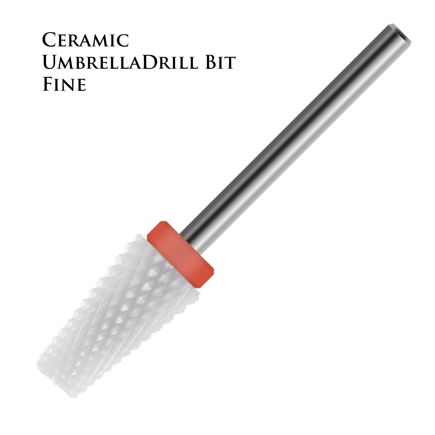 Umbrella Ceramic Bit 3/32" Shank Size - (Ceramic, Fine/Medium Grit) - Fast remove Acrylic or Hard Gel Nail Drill Bit for Manicure Pedicure Salon Professional or Beginner