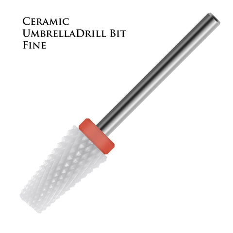 Umbrella Ceramic Bit 3/32" Shank Size - (Ceramic, Fine/Medium Grit) - Fast remove Acrylic or Hard Gel Nail Drill Bit for Manicure Pedicure Salon Professional or Beginner