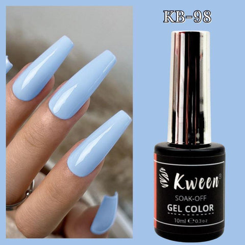 KWEEN 10ML Light Blue Solid Color Gel Polish Soak Off UV LED Nail Gel Polish For Nail Art Manicure