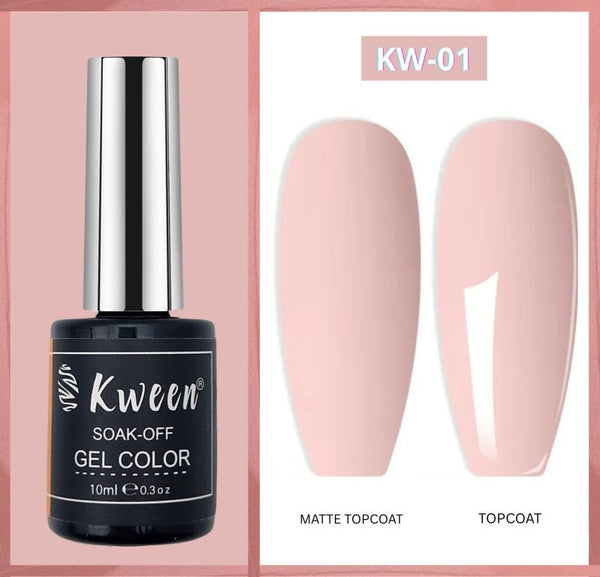 KWEEN Natural Pink UV led Gel Nail Polish 10ml Soak Off Gel Polish