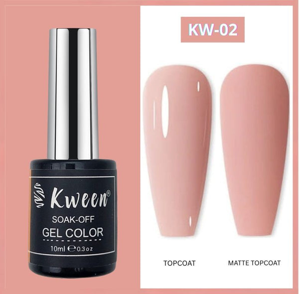 KWEEN 10ml Milky Jelly Nude Pink Soak Off LED UV Light Base Nail Polish For Manicure