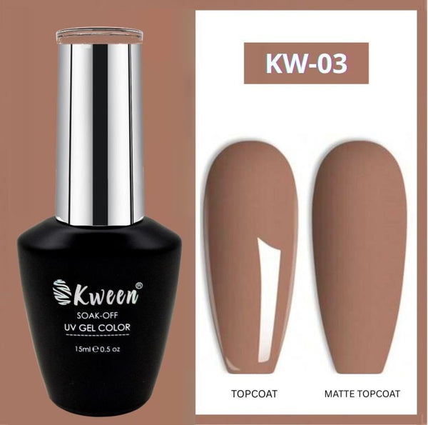 KWEEN Brown Color UV/LED Soak Off Gel Polish for DIY Nail Art Manicure