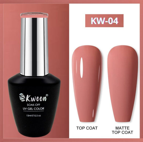KWEEN Nude Rose Pink Color UV/LED Soak Off Gel Polish for DIY Nail Art Manicure