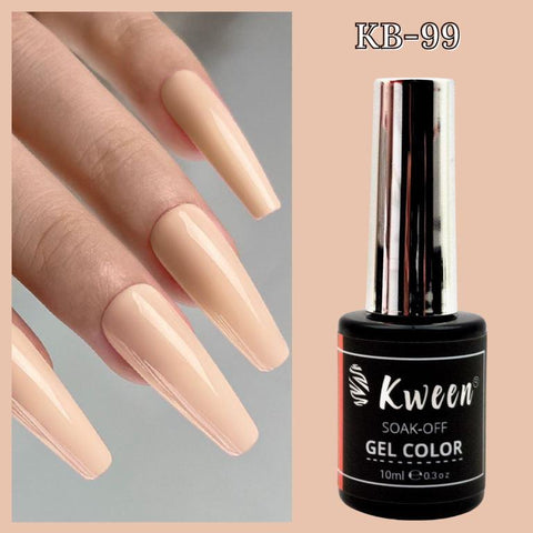 KWEEN 10ml Light Pink Peach Solid Color UV LED Gel Nail Polish For Nail art DIY at Home