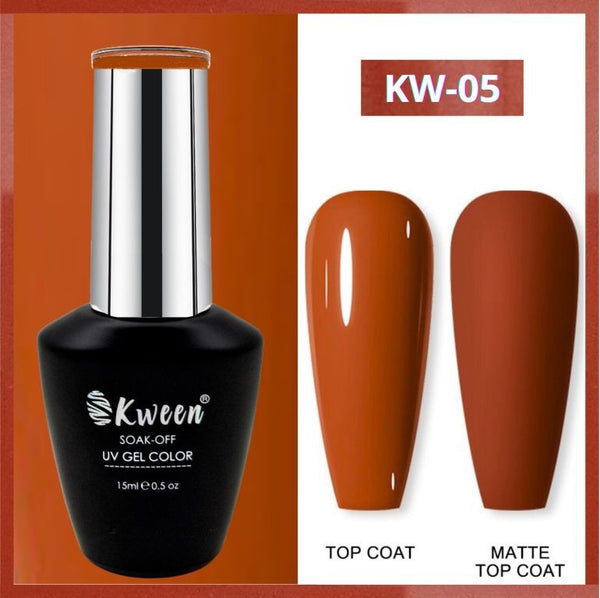 KWEEN Terracotta Color UV/LED Soak Off Gel Polish for DIY Nail Art Manicure