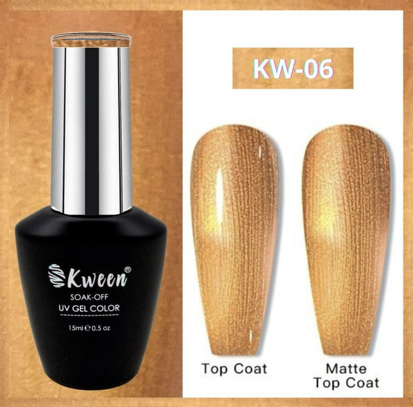 KWEEN Gold Shimer Gel Polish Spark Shiny Soak Off UV LED Gel For Manicure