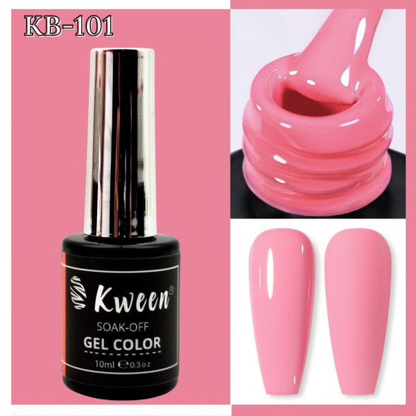 KWEEN 10ml Pink Gel Nail Polish Soak Off UV LED Pink Nail Color For Nail Art