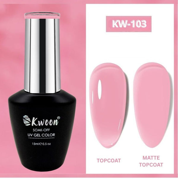 KWEEN Sheer Jelly Pink Color UV/LED Soak Off Gel Polish for DIY Nail Art Manicure
