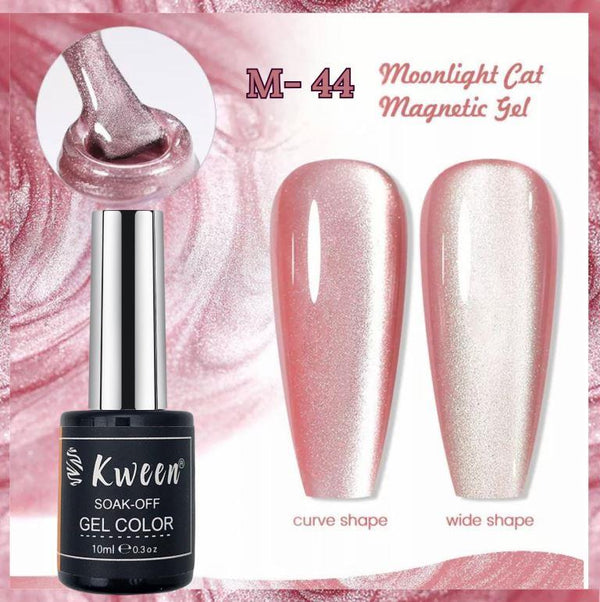 KWEEN Cat Eye Gel Nail Polish Moonlight Nude Pink Color Magnetic Gel Polish Soak Off UV Gel (Copy)