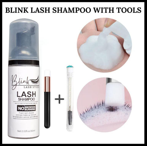BLINK 60ML Foaming Cleansing Eyelash Shampoo with brush and spoolie Nourishing Formula