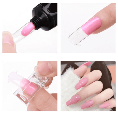 Set Of 2 Acrylic Nail Clips Poly Gel Quick Building Finger Extension.