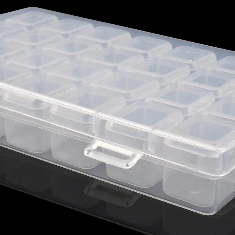 28 Grids Empty Plastic Storage Box Nail Art Accessories Tools Nail Stones Display Case Clear Stras Beads Decoration Case