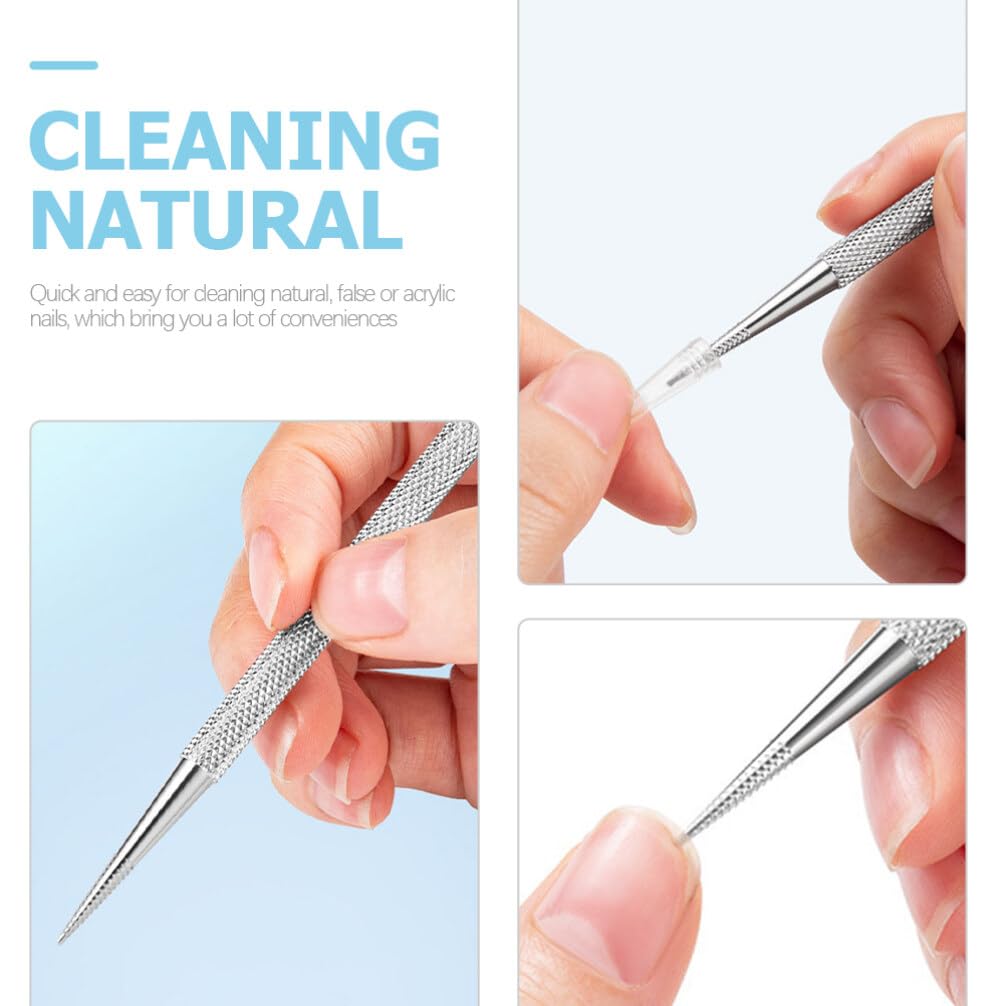 Stainless Steel Nail Cuticle Pusher Tools Dual Ended Cuticle Remover Self-Adhesive 240/180 Grit Sandpaper Sheets Nail Care Replacement for Women Girls