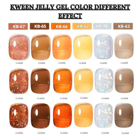 KWEEN Autumn Jelly & Shiny Glitter Gel Polish Set of 6