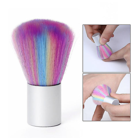 Rainbow Nail Cleaning Brush Soft Dust Remover Nail Brush For Cleaning Nails.