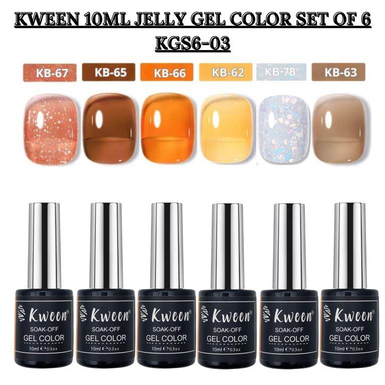 KWEEN Autumn Jelly & Shiny Glitter Gel Polish Set of 6