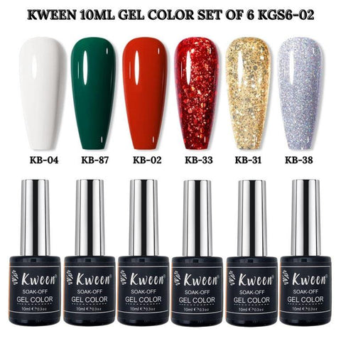 KWEEN Basic & Shiny Glitter Gel Polish Set of 6