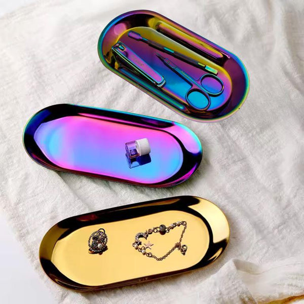 KWEEN Stainless Steel Oval Shape Tray For acrylic Tools and Nail art accessories