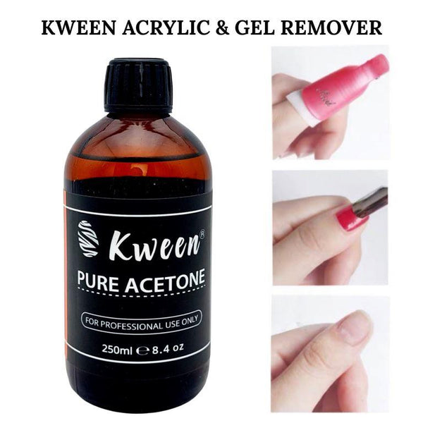 KWEEN Acetone Acrylic and Gel Remover Liquid 100% Pure Acetone Use to Remove Acrylic