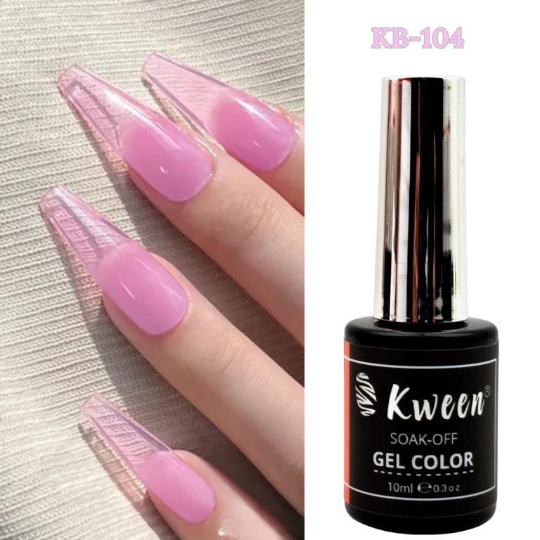 KWEEN 10ML Jelly Translucent Pink Glassy Nail Gel Polish UV LED Soak Off Nail Color