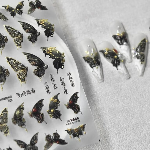 Butterfly Nail Stickers 5D Nail Art Decal Design Manicure Tool High Quality