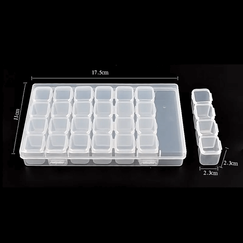 28 Grids Empty Plastic Storage Box Nail Art Accessories Tools Nail Stones Display Case Clear Stras Beads Decoration Case