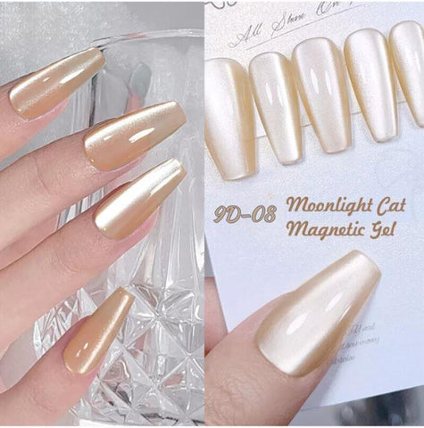 KWEEN Moonlight Cat Magnetic Gel Nail Nude Silver Snow light Glitter Effect Soak Off UV Nail Art Gel Polish