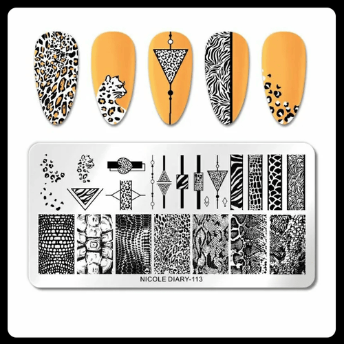 Nicoles Diary Nail Art Stamping Plates Stainless Steel Nail Art Stamping Plate with Deeply Engraved Patterns.