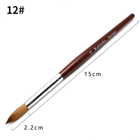 Acrylic 30% Kolinsky Nail Brush Good Quality Wood Handle Nail Art Brush Gel Builder Drawing & Painting Manicure Brush Tools