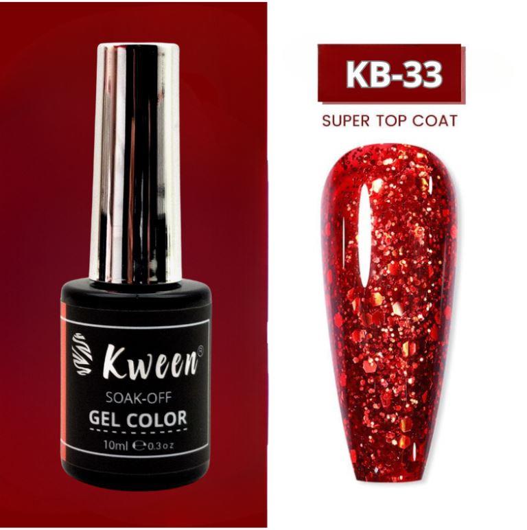 KWEEN Christmas Red Glitter Gel Nail Polish Sparkly Shiny Red Gel Polish Nail Art Design Manicure DIY at home