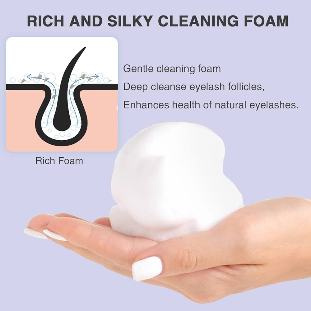 BLINK 60ML Foaming Cleansing Eyelash Shampoo with brush and spoolie Nourishing Formula