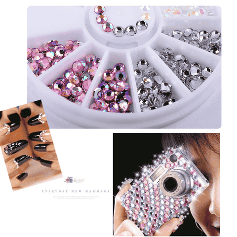 Mixed Color Irregular Rhinestone Beads - 3D Nail Art Decoration Wheel for Stunning Manicures