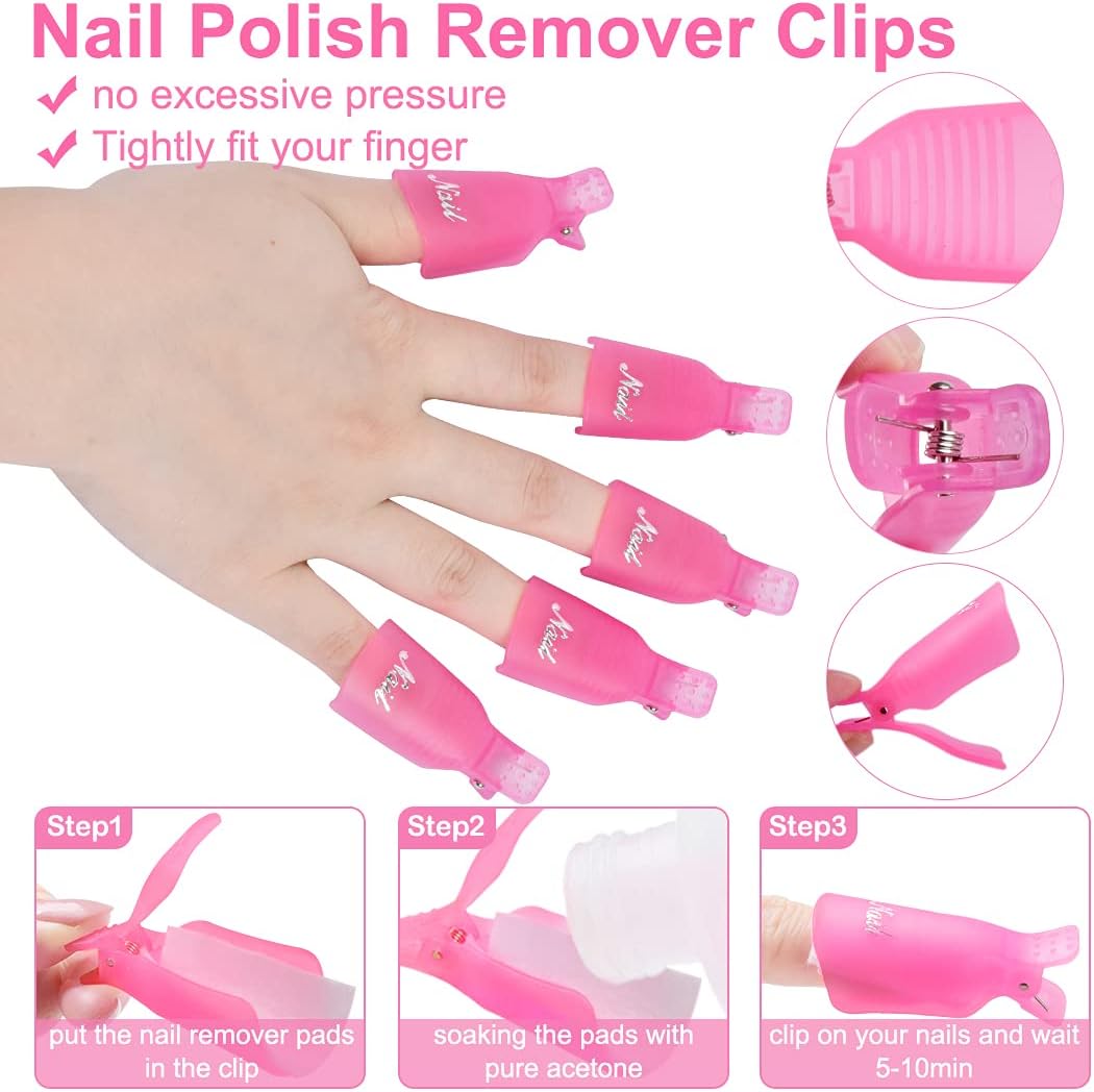 10pcs Gel Nail Polish Remover Clips Easy To Use Nail Polish Remover Clip For Salon's or Home Use.