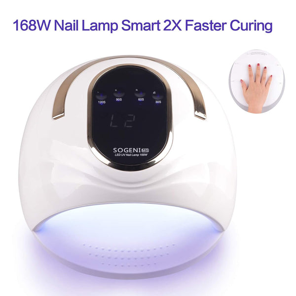 168W UV LED Nail Dryer Professional Nail Art Tools with Automatic Sensor 42 LED