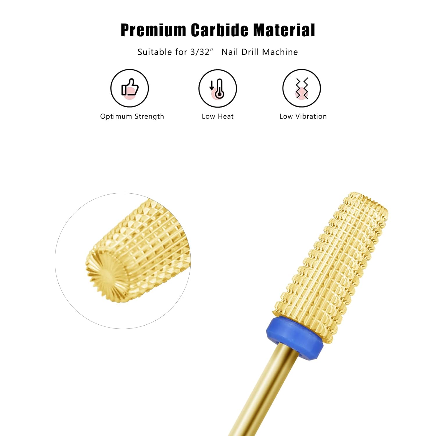 5 in 1 Nail Drill Bits Carbide Tungsten Nail Bits Two Way Rotate Professional Advanced Safety Bits Electric File Tool Drills Fast Remove for Manicure Pedicure Cuticle Acrylic Hard Gel Nails Polishing