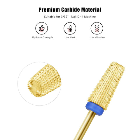 5 in 1 Nail Drill Bits Carbide Tungsten Nail Bits Two Way Rotate Professional Advanced Safety Bits Electric File Tool Drills Fast Remove for Manicure Pedicure Cuticle Acrylic Hard Gel Nails Polishing