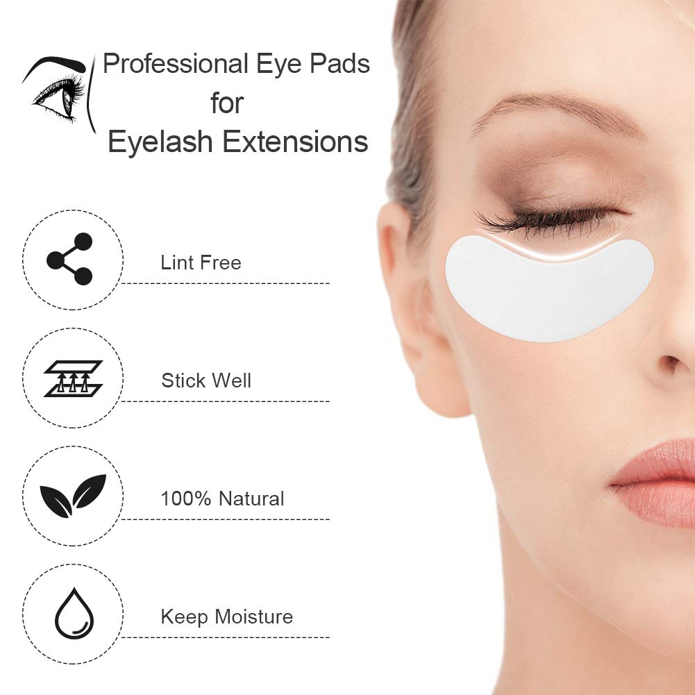 Eyelash Extension Under Eye Gel Patches Lint Free Eye Patches with Smooth Front Side and adhesive Back Side Eye Pads for Individual Eyelash Extension