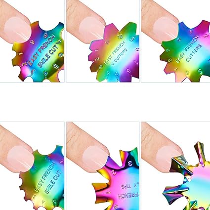 Rainbow Color Nail French Poly Tip Manicure Tool Metal Nail Easy French Nail Art Tool For Creating Stylish Nails At Home.