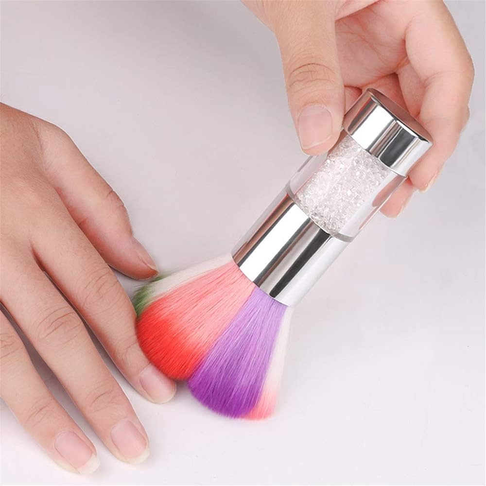 Compact Nail Dust Remover Brush - Perfect for Pristine, Flawless Manicures Rainbow Nail Dust Cleaner Brush.