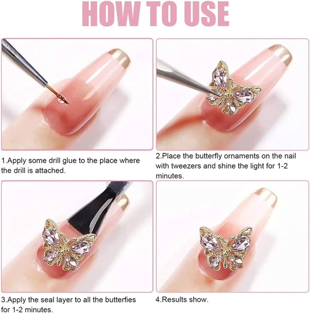 Cute Mini Luxury Kawaii Colour Bow Nail Art Charms 3D Japanese Alloy Bow Tie Jewelry Nail Rhinestone Cute Bow DIY Nail Decoration