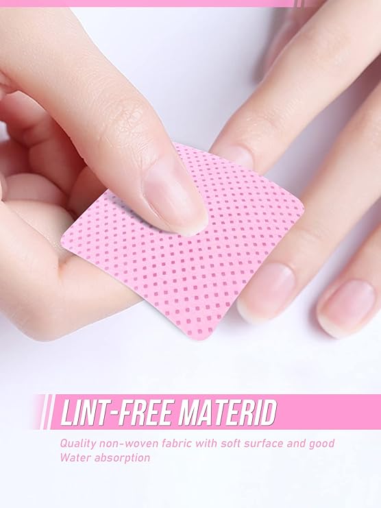 Lint-Free Paper Wipes - Soft, Deep Cleaning Cotton Sheets for Nail Care and Glue Removal.