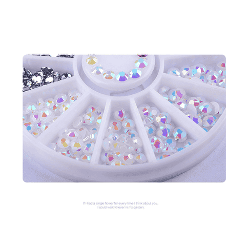 Mixed Color Irregular Rhinestone Beads - 3D Nail Art Decoration Wheel for Stunning Manicures