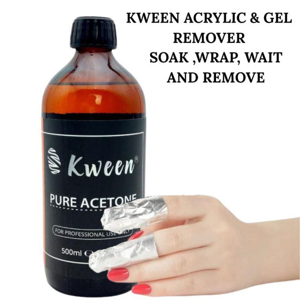 KWEEN Acetone Acrylic and Gel Remover Liquid 100% Pure Acetone