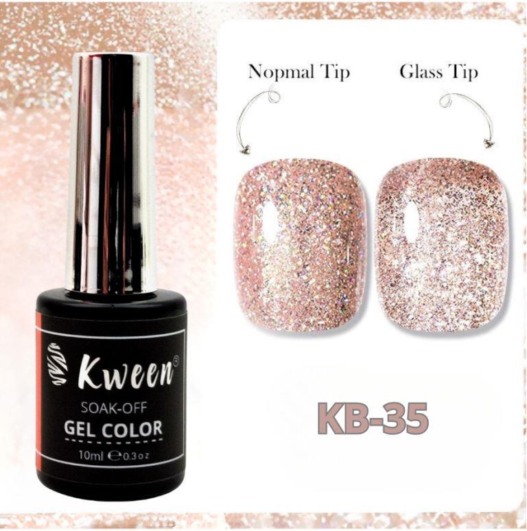 KWEEN Rose Pink Flashing Gel Super Shiny Platinum Nail Gel Polish High Premium Quality UV/LED Gel Polish For Nail art and Manicure